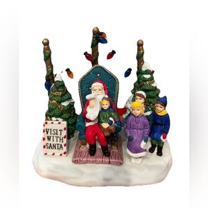 Vintage Visit With Santa Figure Victorian Village Collectibles Edition Christmas